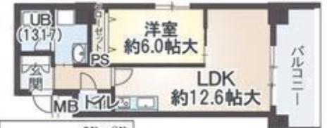 タカマツレジデンス鶴舞公園(1LDK/8階)の間取り写真