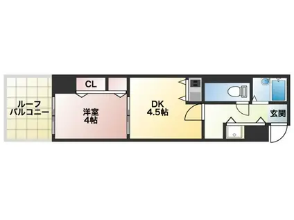 ARK-M(1DK/4階)の間取り写真