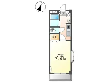 シティーランドN(1K/2階)の間取り写真