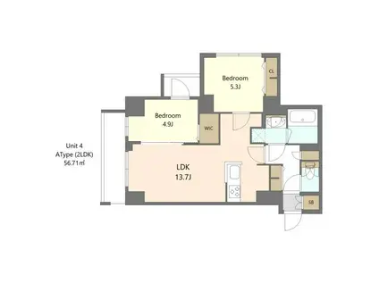 S-RESIDENCE高島平ASOLEA(2LDK/2階)の間取り写真