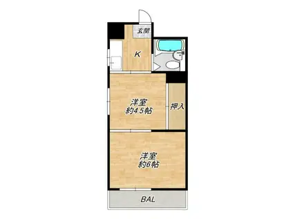 ラフィネ小倉(3LDK/1階)の間取り写真