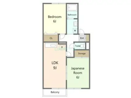 セジュール藤原(2LDK/2階)の間取り写真