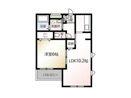 サニークレスト(1LDK/3階)の間取り写真