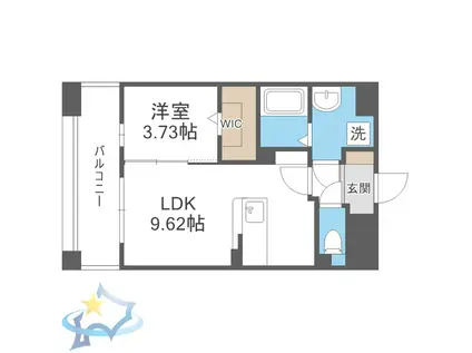 LIBTH桑園(1LDK/4階)の間取り写真