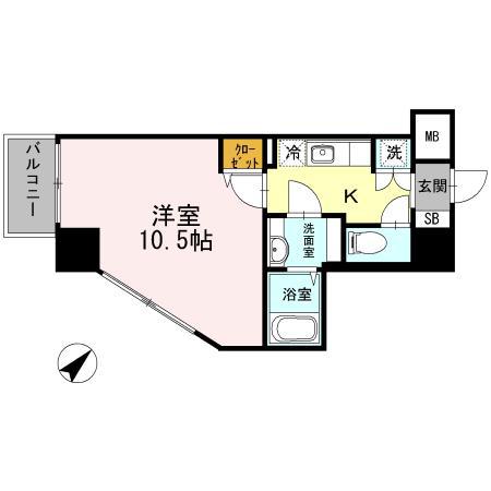 JP NOIE 早稲田(1K/7階)の間取り写真