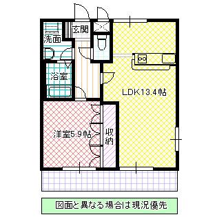 RUINS・HILL(1LDK/2階)の間取り写真