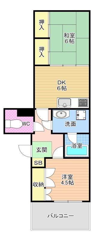 エルドラド東武(2DK/4階)の間取り写真