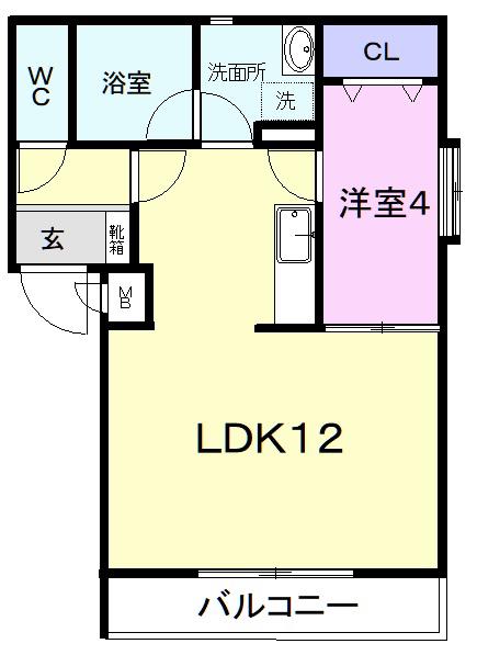 山清荘レジェンド(1LDK/2階)の間取り写真