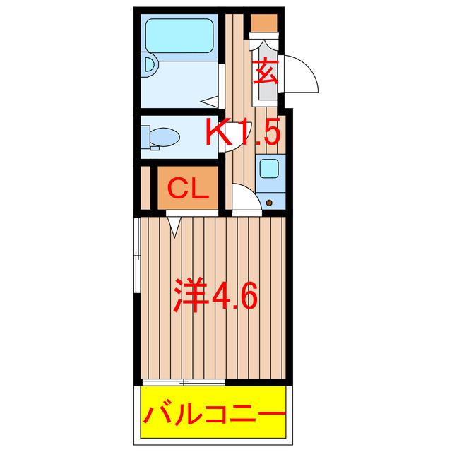 MELDIA二和西4丁目(1K/3階)の間取り写真