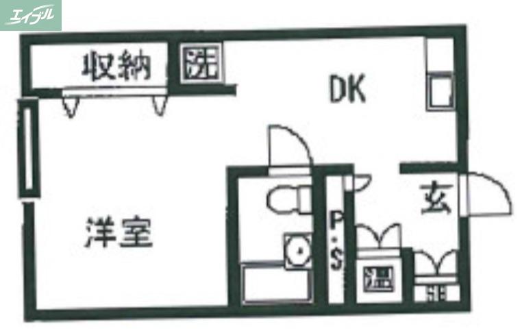表町 時計館(1DK/4階)の間取り写真