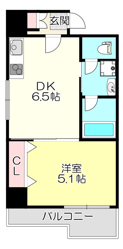 グランスイート(1LDK/8階)の間取り写真