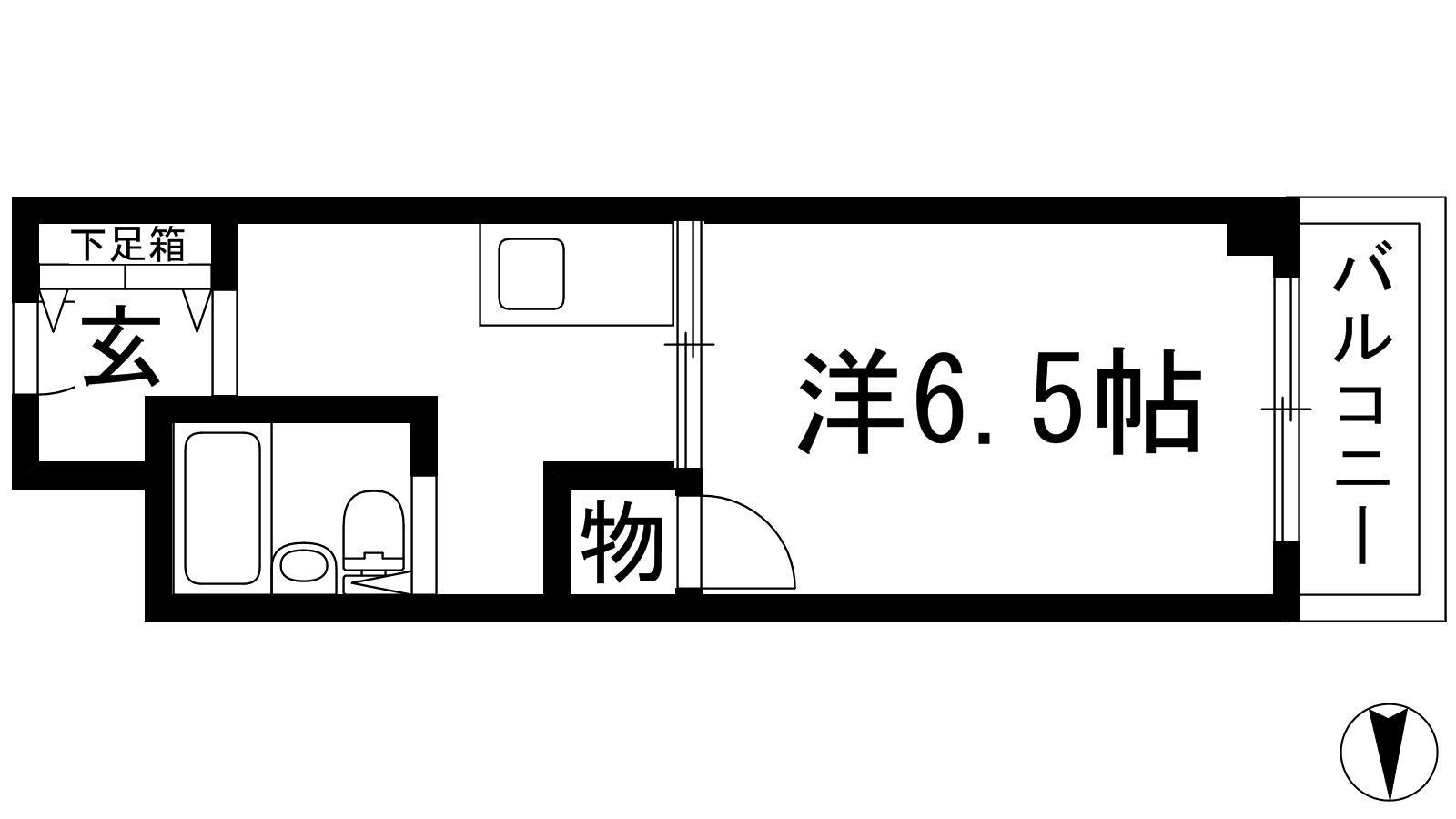 シャンティー池田(1K/3階)の間取り写真