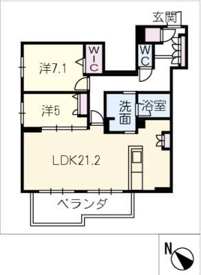ザ リッツ大手町(2LDK/4階)の間取り写真