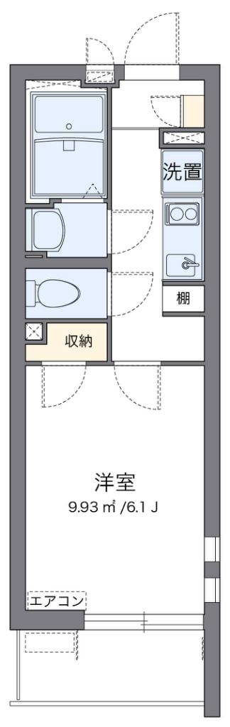 クレイノリバティ レジデンス(1K/4階)の間取り写真