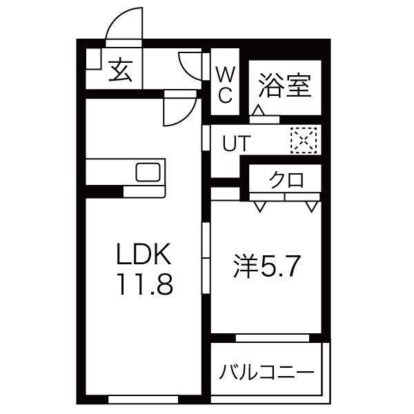 グランシャリオ(1LDK/1階)の間取り写真