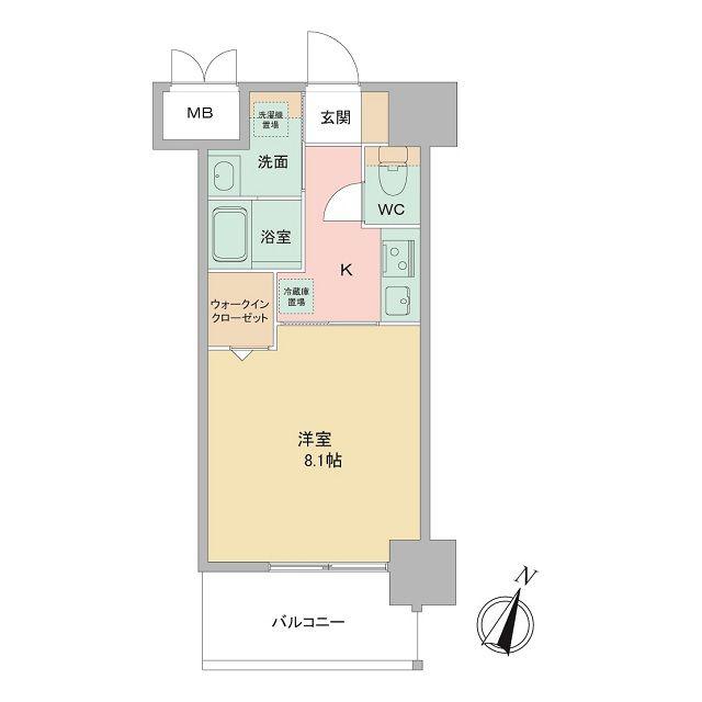 LOUIS RESIDENCE弁天町(1K/4階)の間取り写真