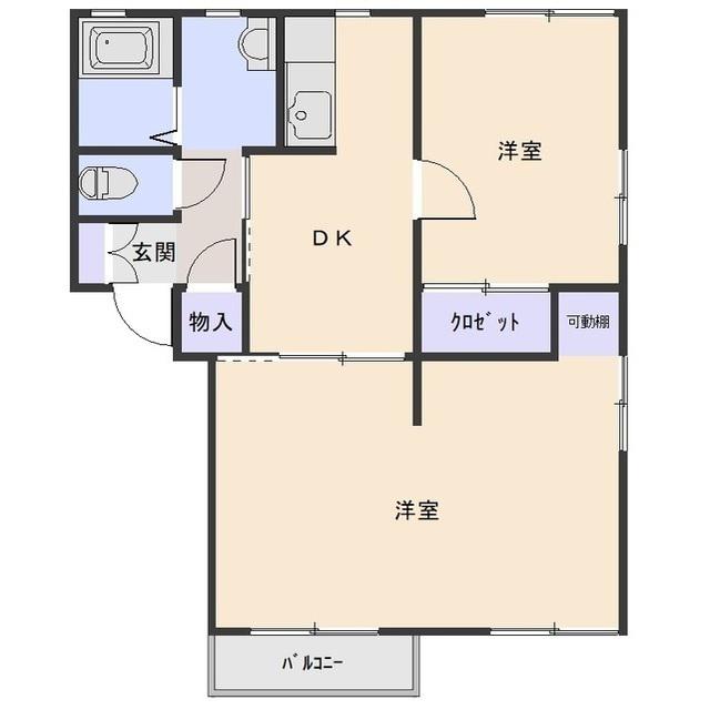 ニューフォーブルA(3DK/2階)の間取り写真