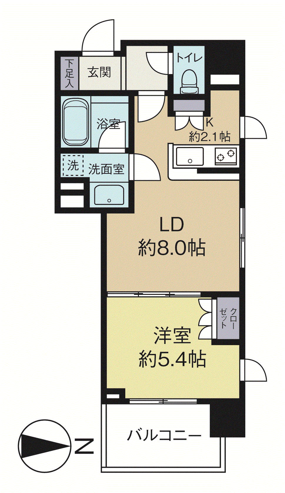 エクセレンシア駒込(1LDK/6階)の間取り写真