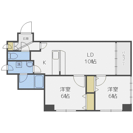 プラザ南伏見(2LDK/4階)の間取り写真