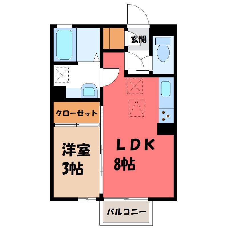 ブルーサファイア A(1LDK/1階)の間取り写真