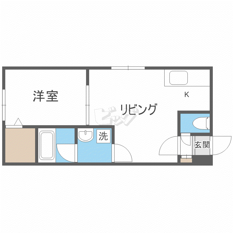 ブランノワールラヴィール南5条(1LDK/3階)の間取り写真