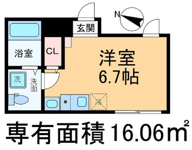 CREAL王子サウス(ワンルーム/3階)の間取り写真