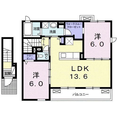 ティラミス(2LDK/2階)の間取り写真