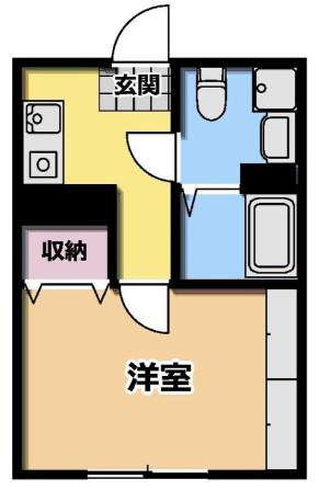 B2ND蕨(1K/3階)の間取り写真