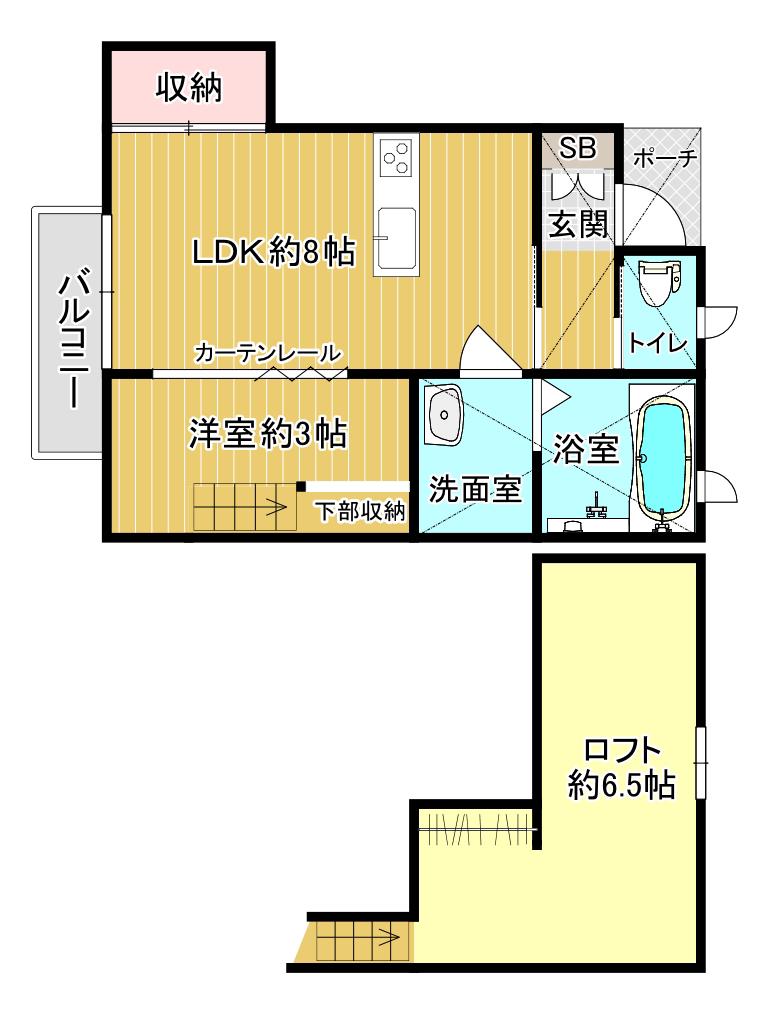 ロフトスタイル(1SLDK/1階)の間取り写真
