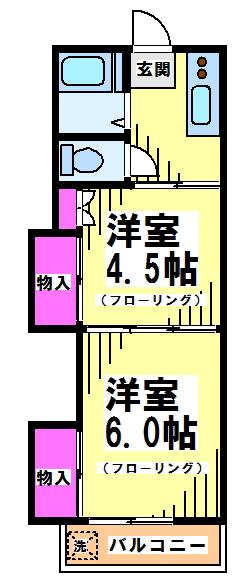 佐須コーポ(2K/1階)の間取り写真