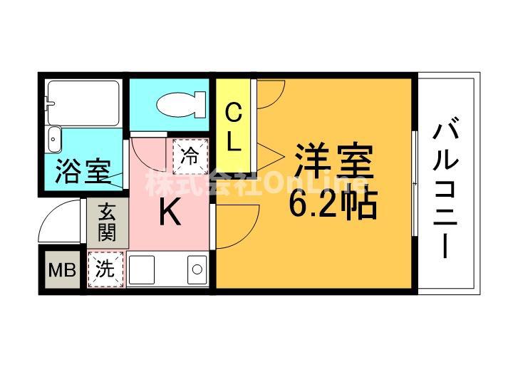 メロディー双葉(1K/3階)の間取り写真