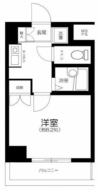 エクセリア上野毛(1K/1階)の間取り写真