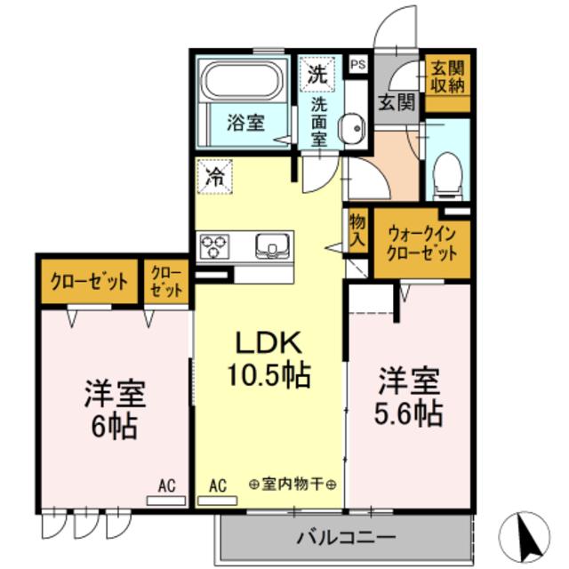 コンフォートプラスT(2LDK/2階)の間取り写真