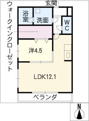 FORESTAIII(1LDK/2階)の間取り写真