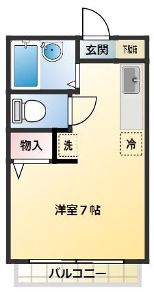 ベアーズ(1K/1階)の間取り写真