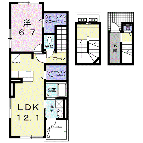 バレンティーノ 46(1LDK/3階)の間取り写真