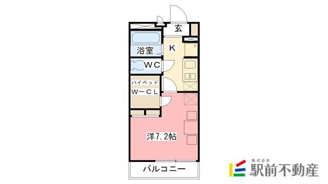レオパレスメルヴェーユ佐賀(1K/1階)の間取り写真