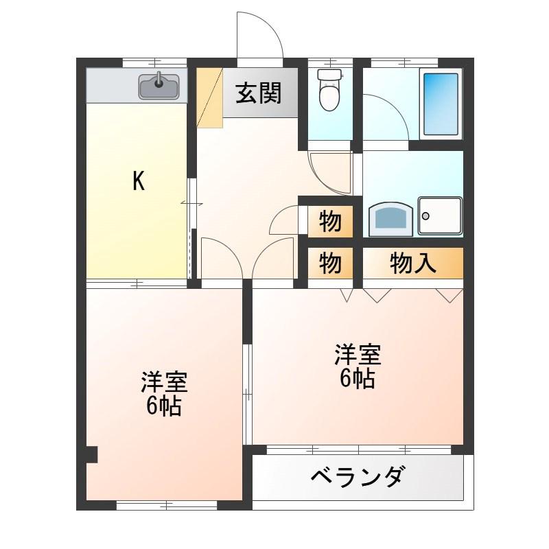 篠原マンション(2DK/2階)の間取り写真