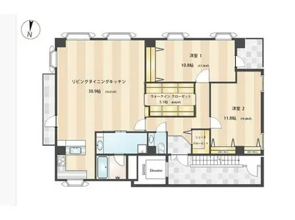 オフィスニューガイア浜松町NO.17(2SLDK/11階)の間取り写真