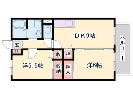 ピッケル末広(2DK/1階)の間取り写真