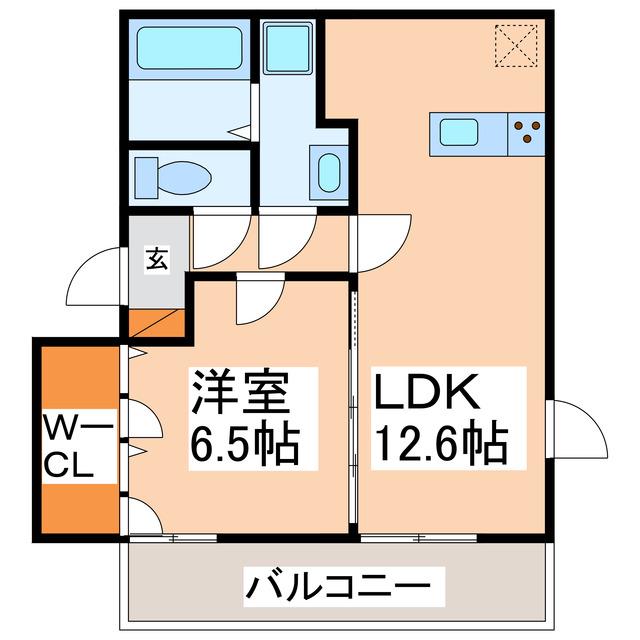 ヴェルドミール蓮台寺(1LDK/1階)の間取り写真