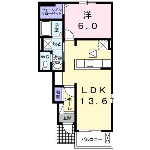 ピュア・チェリィー(1LDK/1階)の間取り写真