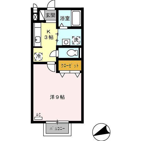 レーベン御殿場ヒルズ参番館(1K/2階)の間取り写真