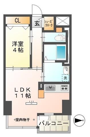 CONFORTO紺屋町(1LDK/6階)の間取り写真