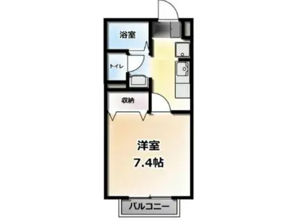 せじゅーる花筐(1K/2階)の間取り写真