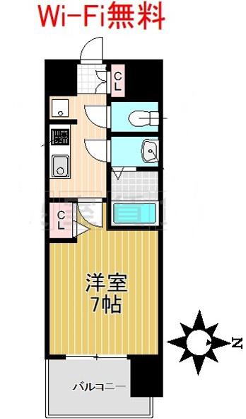 ファステートNAGOYA今池バレンシア(1K/15階)の間取り写真