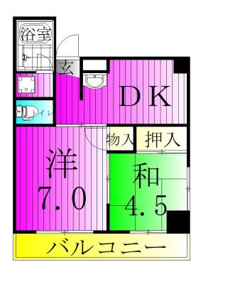 メゾン梅沢(2DK/3階)の間取り写真
