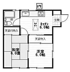 小杉ハイム(2K/1階)の間取り写真