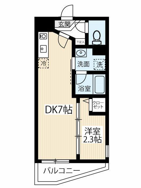 ARCOBALENO SHINITABASHI(1DK/4階)の間取り写真