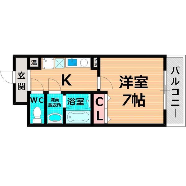 都マンション赤川(1K/5階)の間取り写真